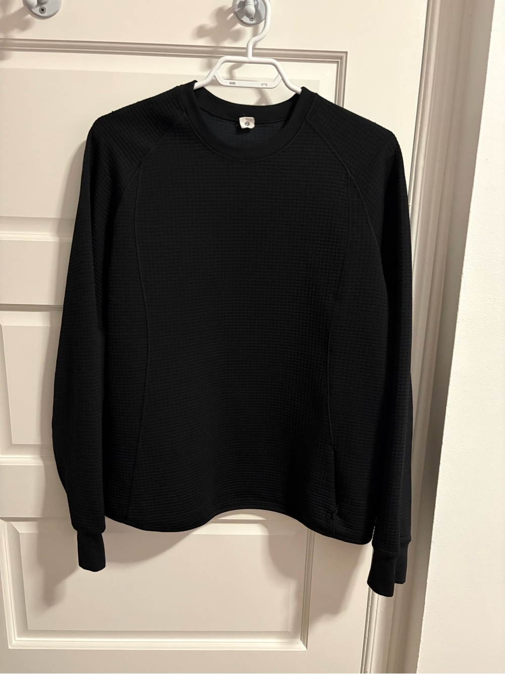lululemon athletica Men's Black Waffle-Knit Crewneck Sweater